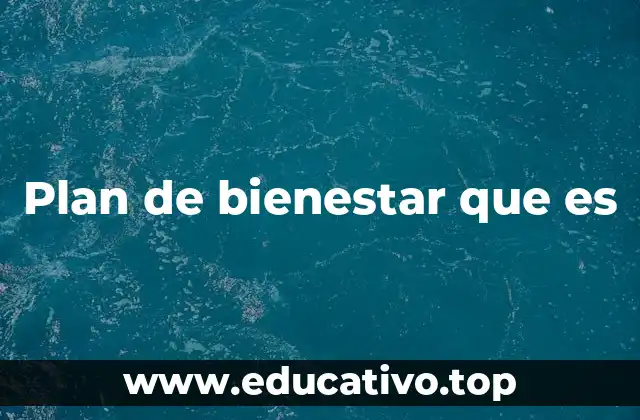 Plan de bienestar que es