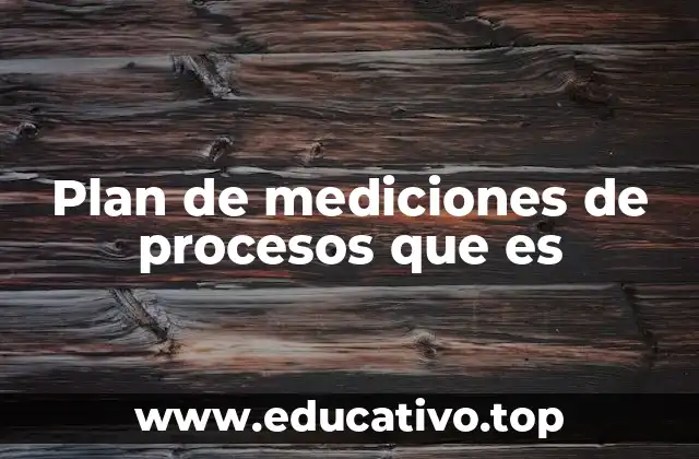 Plan de mediciones de procesos que es