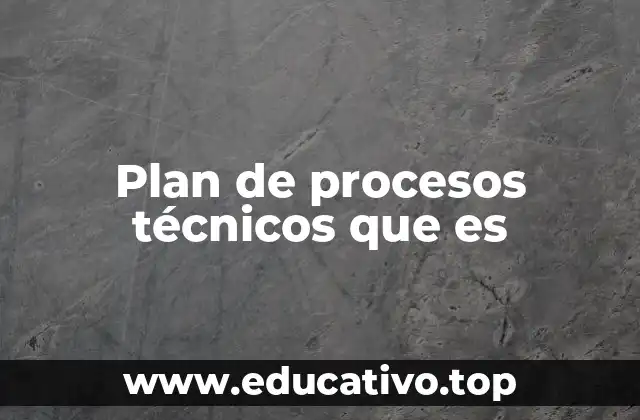 La base estructural de un plan de procesos técnicos