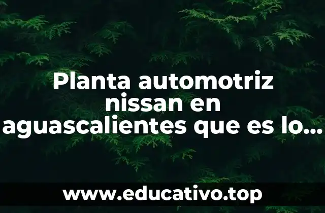 Planta automotriz nissan en aguascalientes que es lo que hace