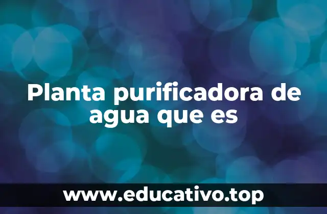 Planta purificadora de agua que es
