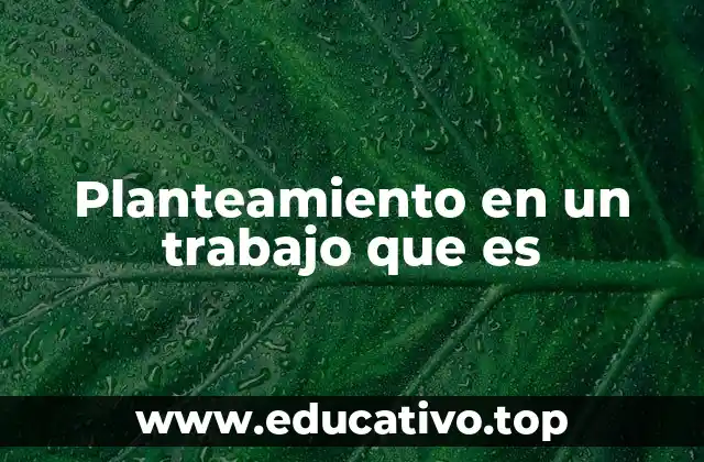 Planteamiento en un trabajo que es