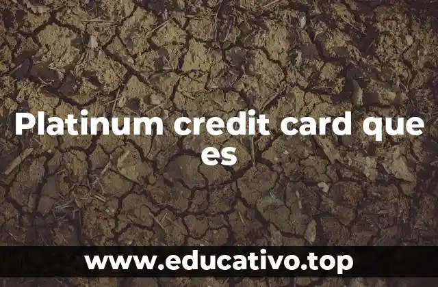 Platinum credit card que es