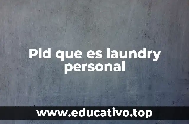 Pld que es laundry personal