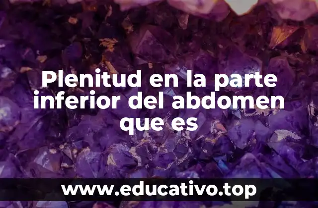 Plenitud en la parte inferior del abdomen que es