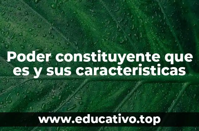 Poder constituyente que es y sus caracteristicas