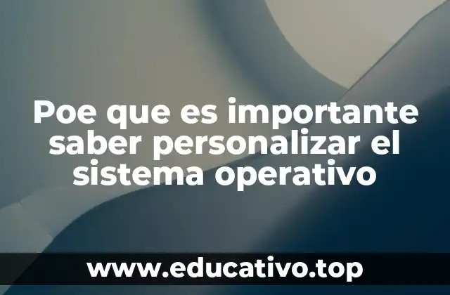 Poe que es importante saber personalizar el sistema operativo