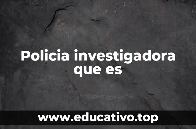 Policia investigadora que es