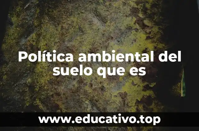 Política ambiental del suelo que es