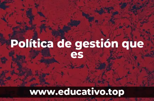 Política de gestión que es