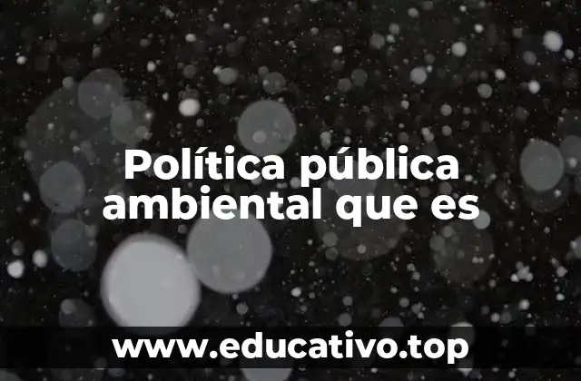 Política pública ambiental que es