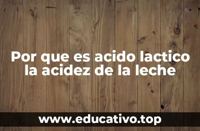 Por que es acido lactico la acidez de la leche