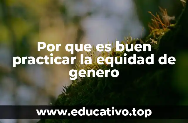 Por que es buen practicar la equidad de genero