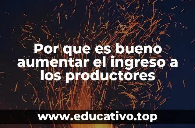Por que es bueno aumentar el ingreso a los productores