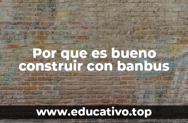 Por que es bueno construir con banbus