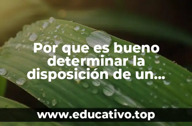 Por que es bueno determinar la disposición de un paciente