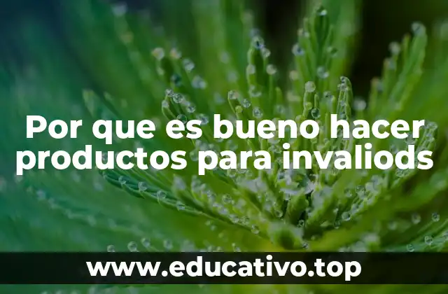 Por que es bueno hacer productos para invaliods