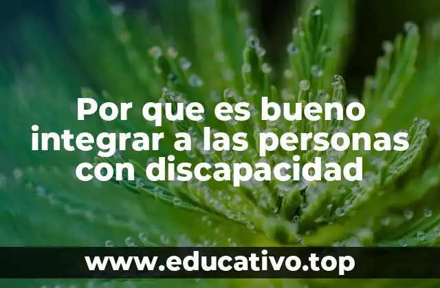 Por que es bueno integrar a las personas con discapacidad