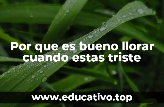 Por que es bueno llorar cuando estas triste
