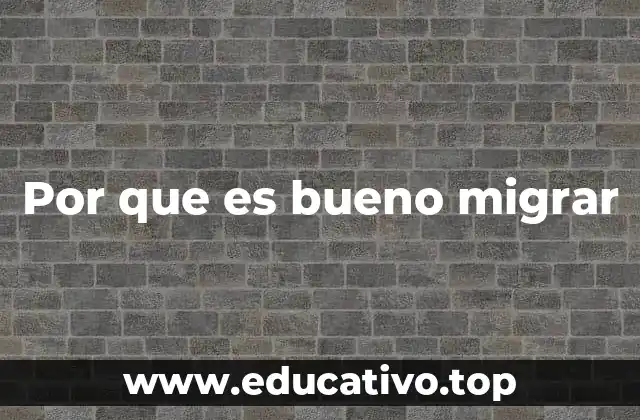 Por que es bueno migrar