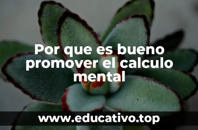 Por que es bueno promover el calculo mental