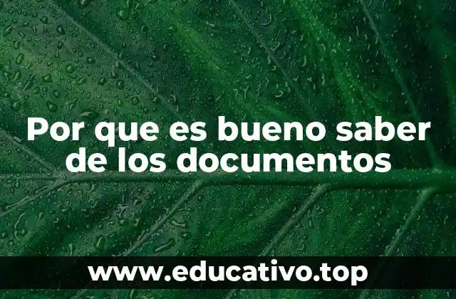 Por que es bueno saber de los documentos