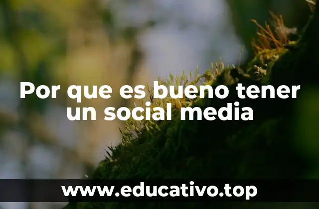 Por que es bueno tener un social media