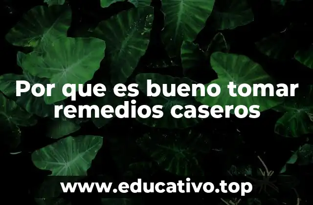 Por que es bueno tomar remedios caseros