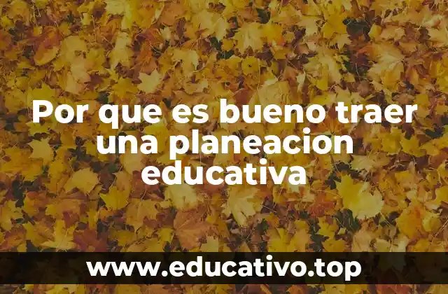 Por que es bueno traer una planeacion educativa