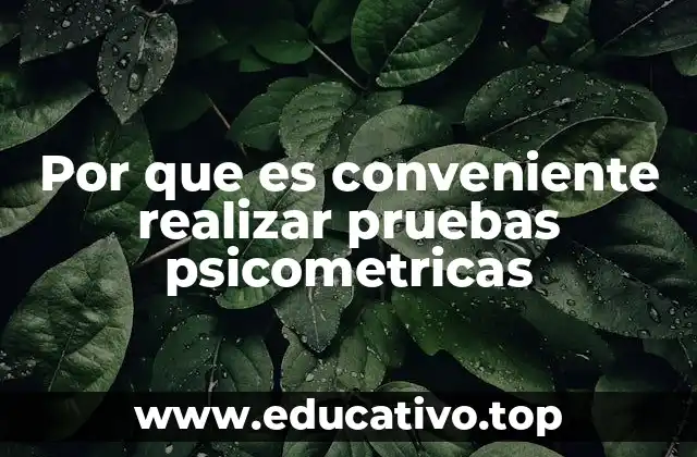 Por que es conveniente realizar pruebas psicometricas