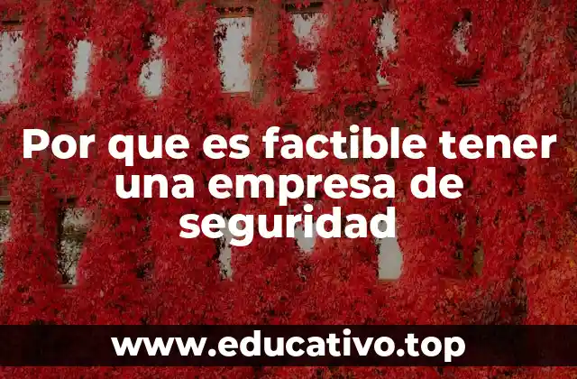Por que es factible tener una empresa de seguridad