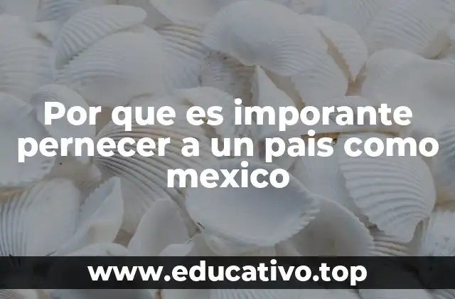 Por que es imporante pernecer a un pais como mexico