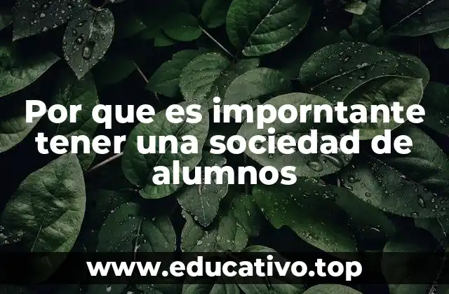 Por que es imporntante tener una sociedad de alumnos