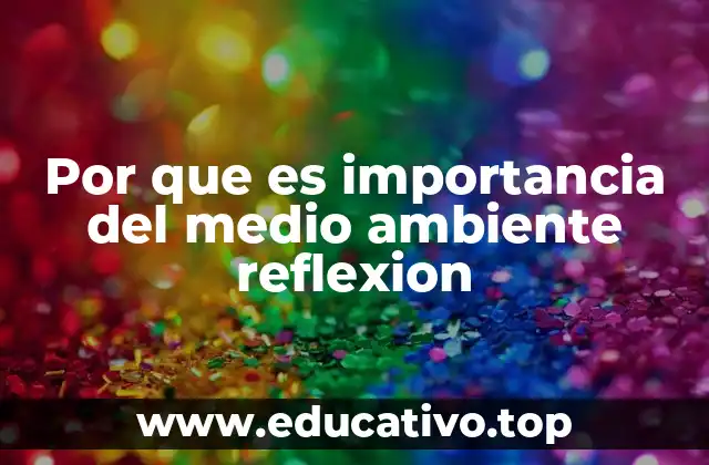 Por que es importancia del medio ambiente reflexion