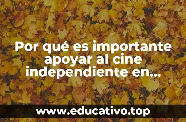 Por qué es importante apoyar al cine independiente en México