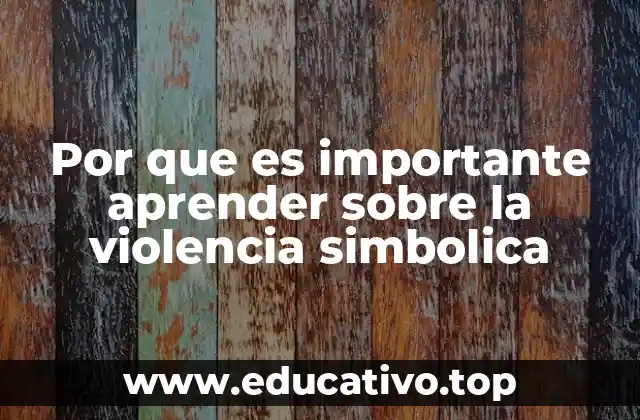 Por que es importante aprender sobre la violencia simbolica