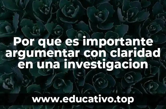 Por que es importante argumentar con claridad en una investigacion
