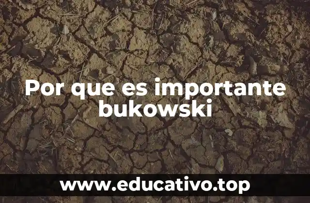 Por que es importante bukowski