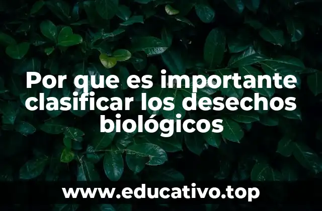 Por que es importante clasificar los desechos biológicos