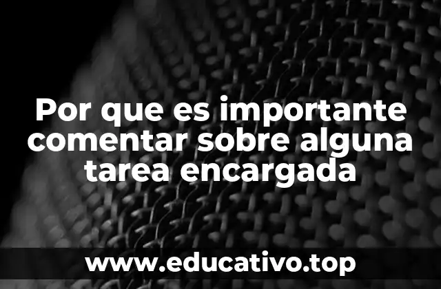 Por que es importante comentar sobre alguna tarea encargada