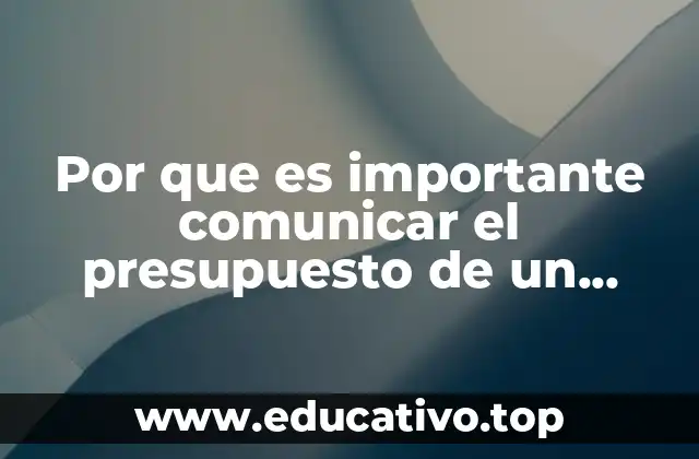 Por que es importante comunicar el presupuesto de un proyecto
