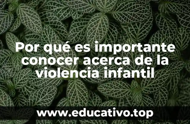 Por qué es importante conocer acerca de la violencia infantil