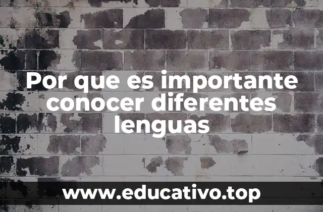 Por que es importante conocer diferentes lenguas