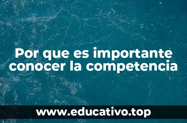 Por que es importante conocer la competencia