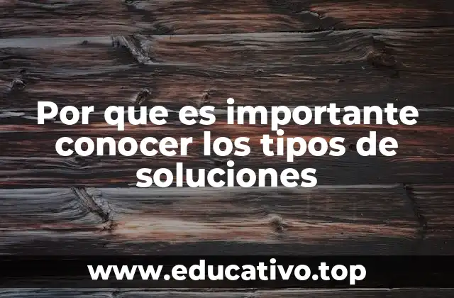 Por que es importante conocer los tipos de soluciones
