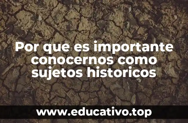 Por que es importante conocernos como sujetos historicos