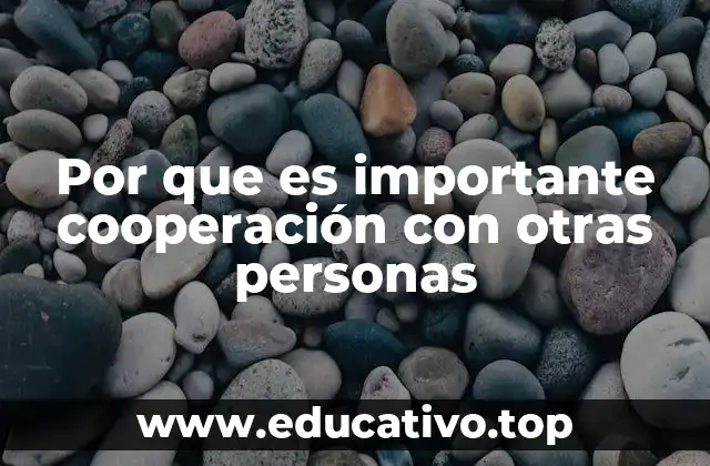 Por que es importante cooperación con otras personas