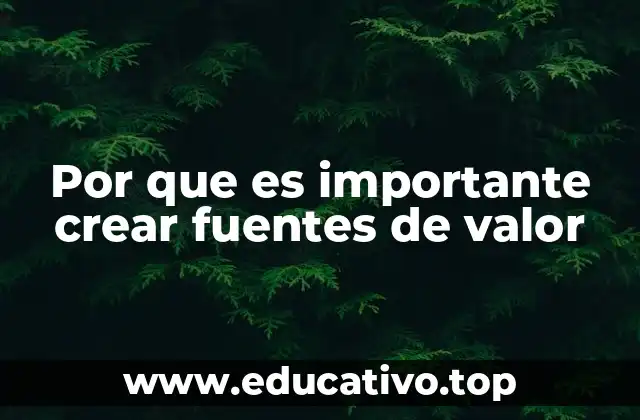Por que es importante crear fuentes de valor