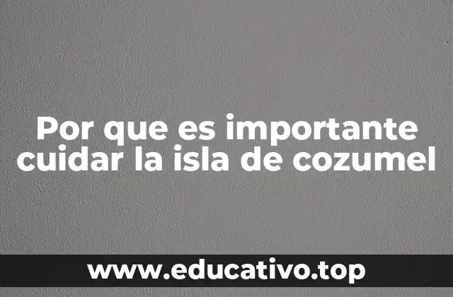 Por que es importante cuidar la isla de cozumel
