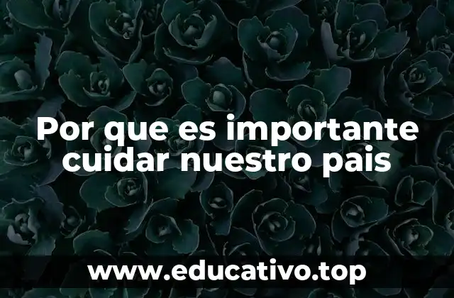 Por que es importante cuidar nuestro pais
